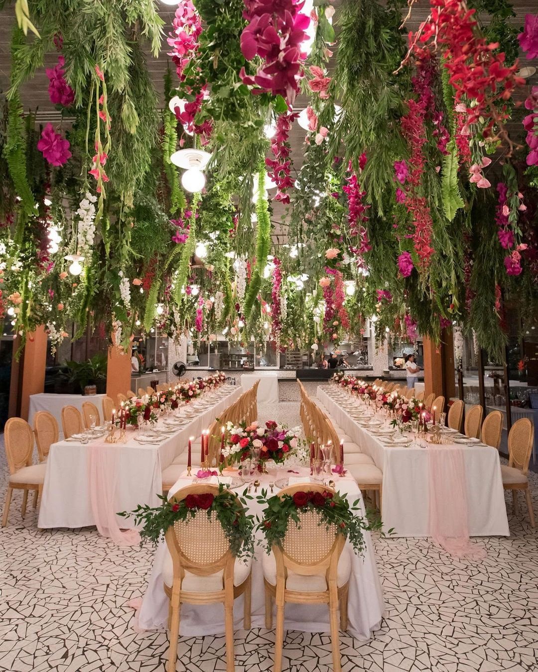 whimsical wedding reception chairs decoration