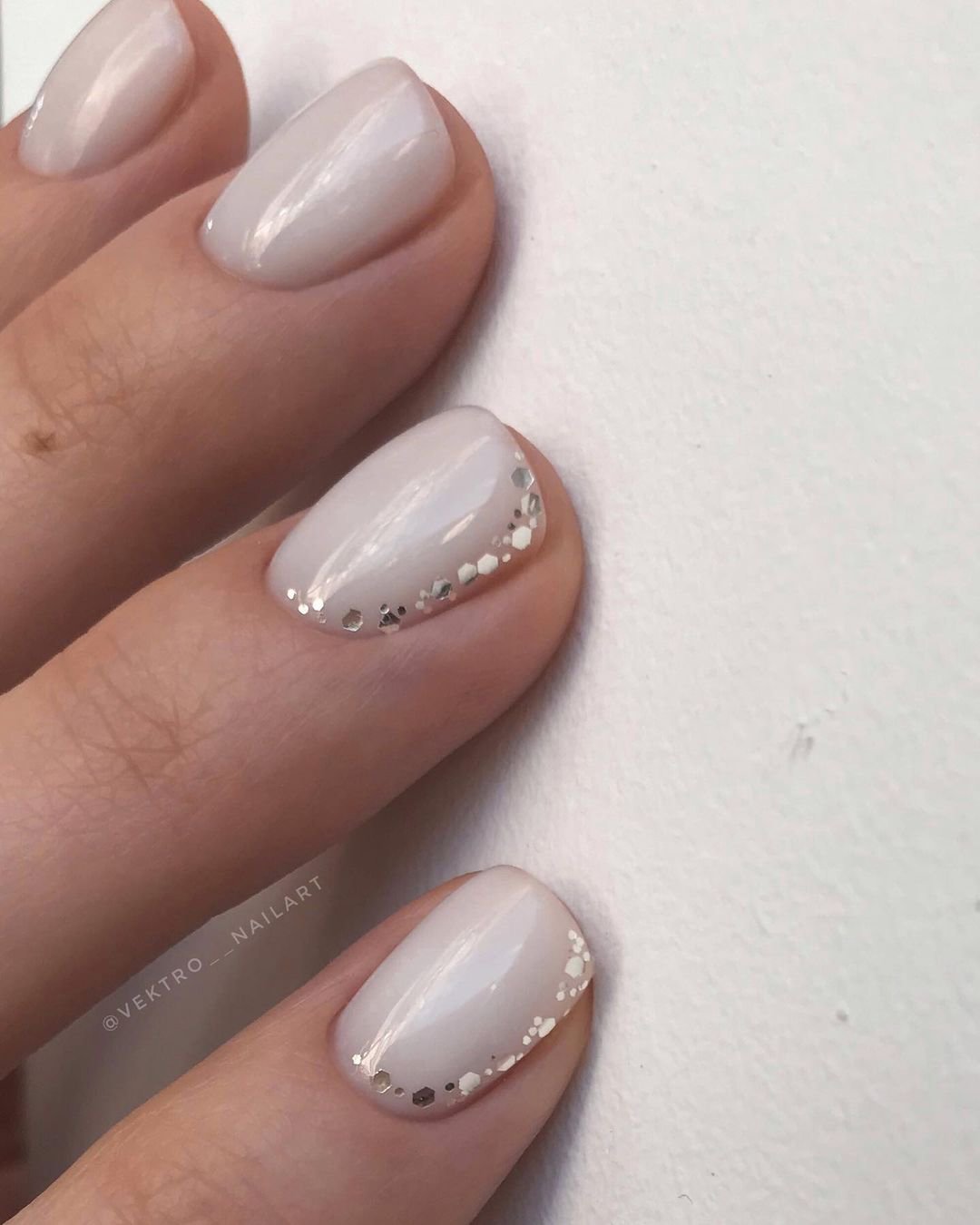 white nail designs for wedding white with sparkling vektro__nailart