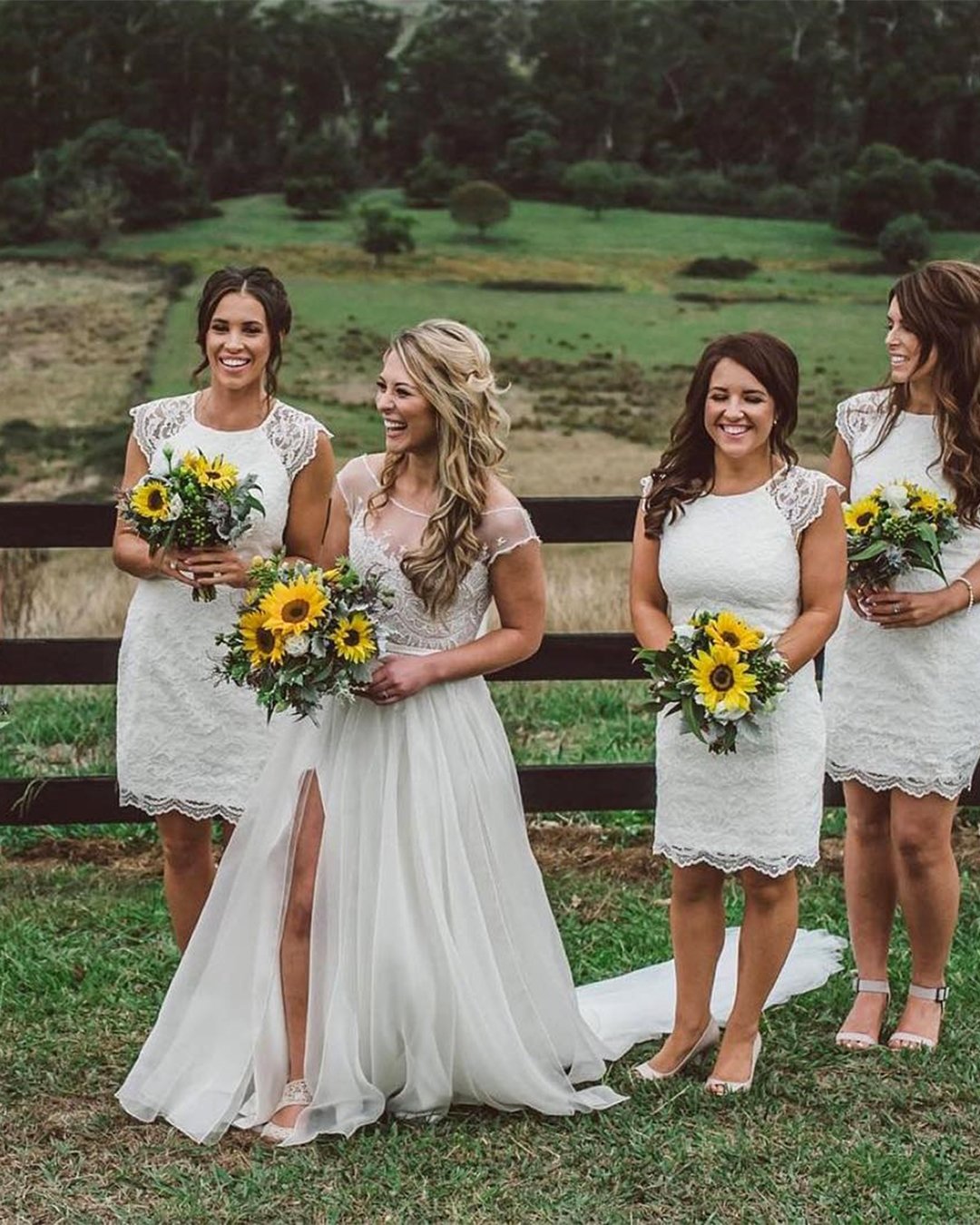 wildflower wedding bouquets with sunflowers