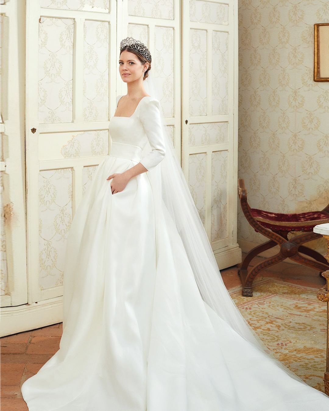 best wedding dresses simple with long sleeves pronovias