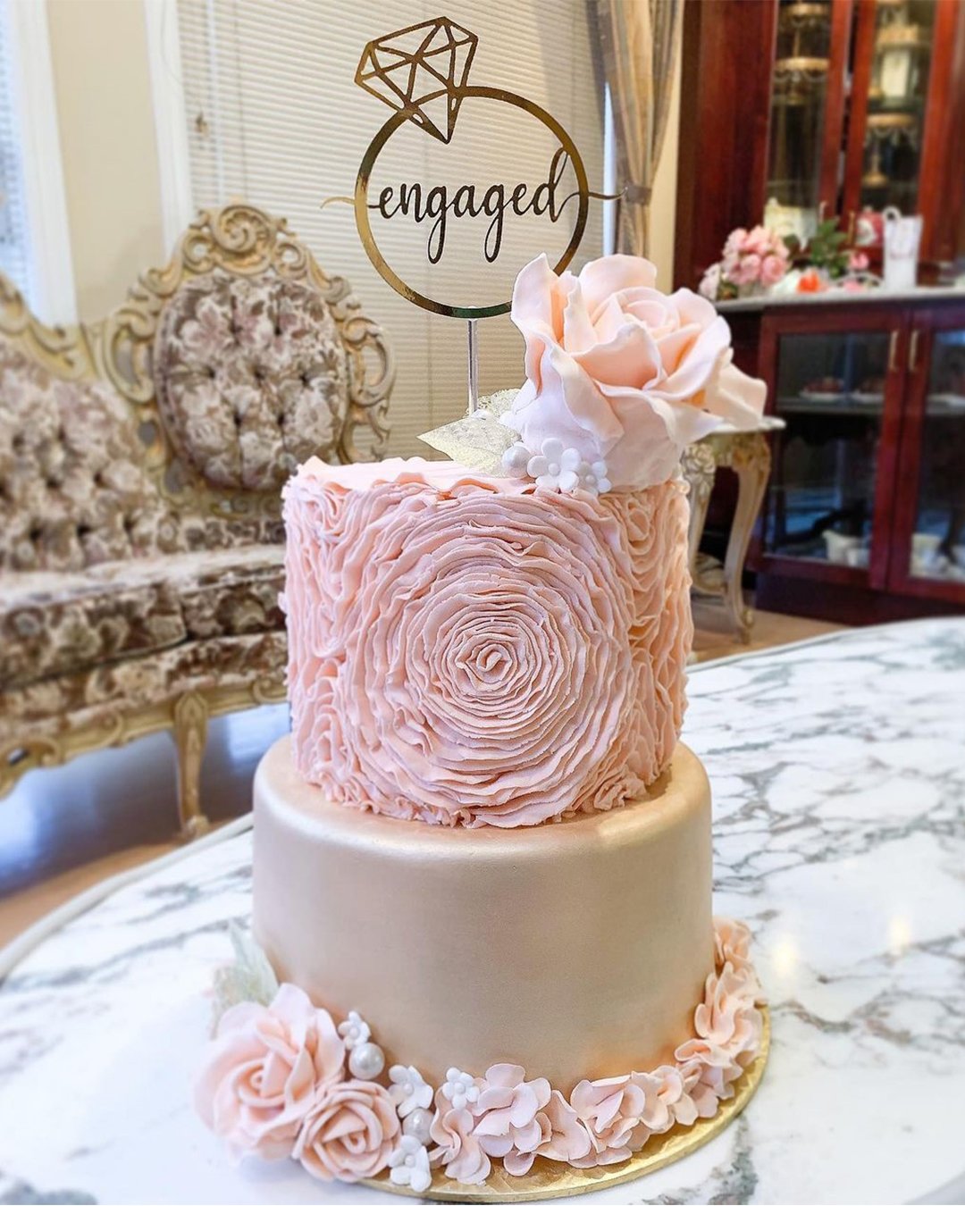 engagement party cakes engaged party cake topper