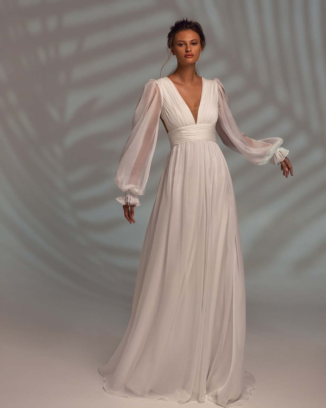 fall wedding dresses a line with long sleeves simple rebel