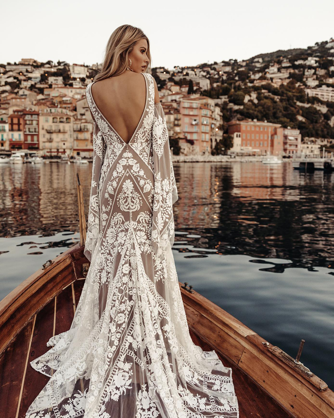 fall wedding dresses sheath v back boho rustic lace ruedeseine