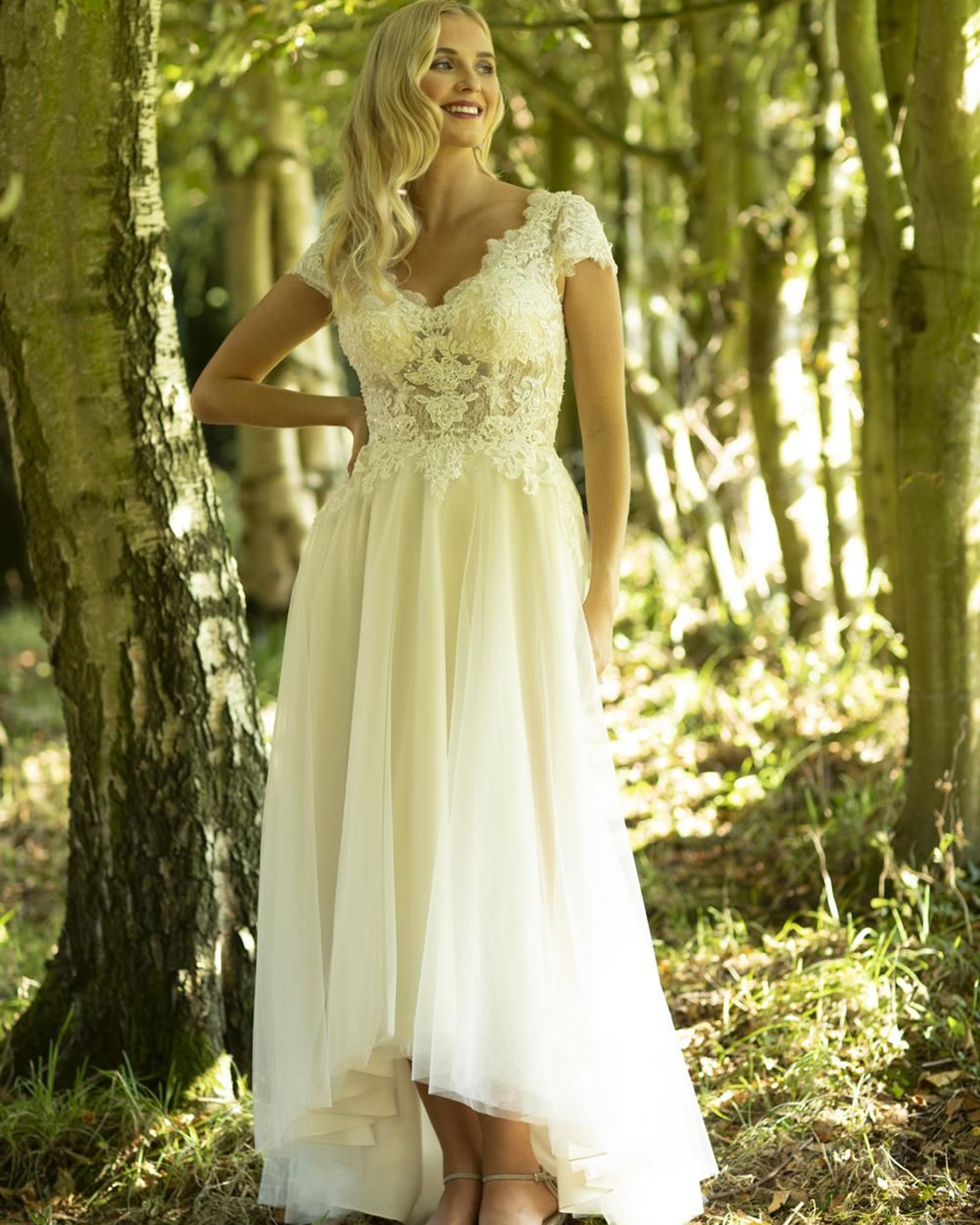 high low wedding dresses lace top with cap sleeves true bride