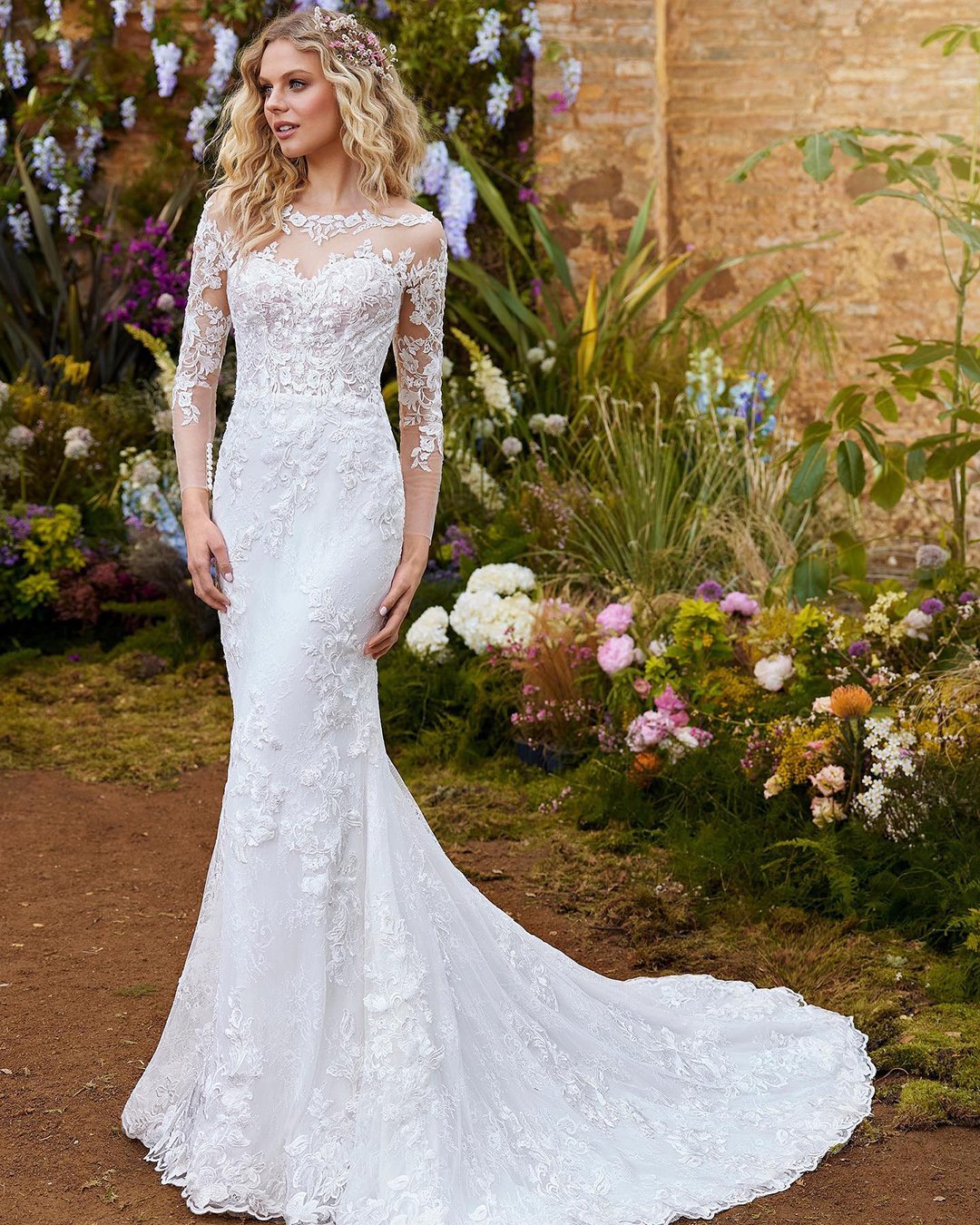 lace wedding dresses fit and flare with sleeves illusion houseofstpatrick