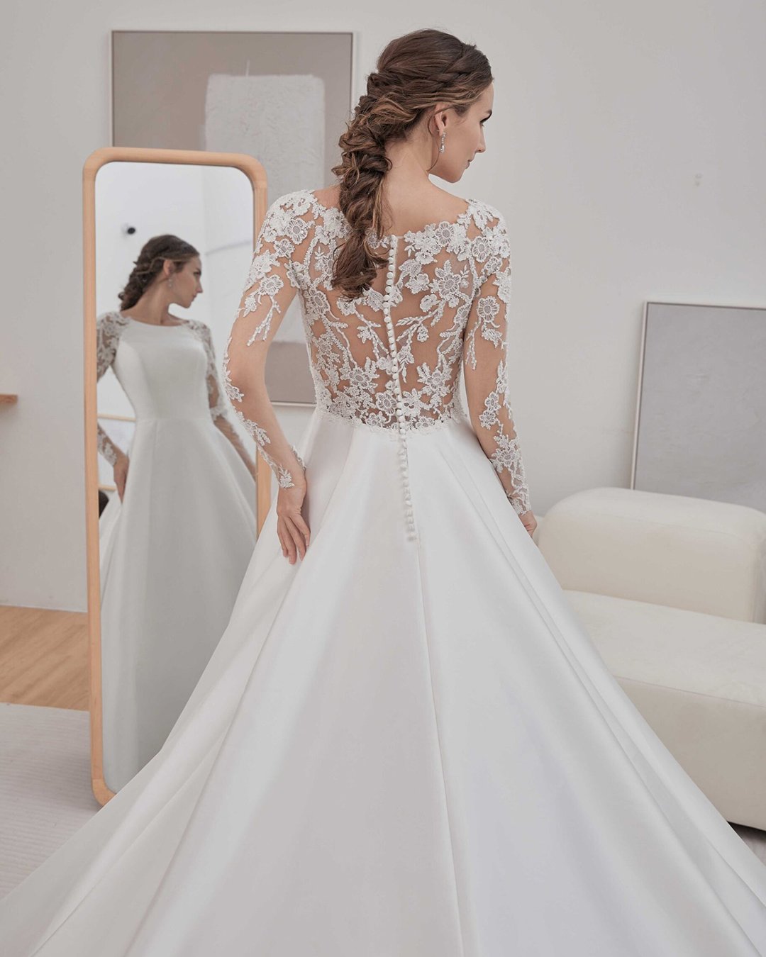 lace wedding dresses with illusion long sleeves digio bridal