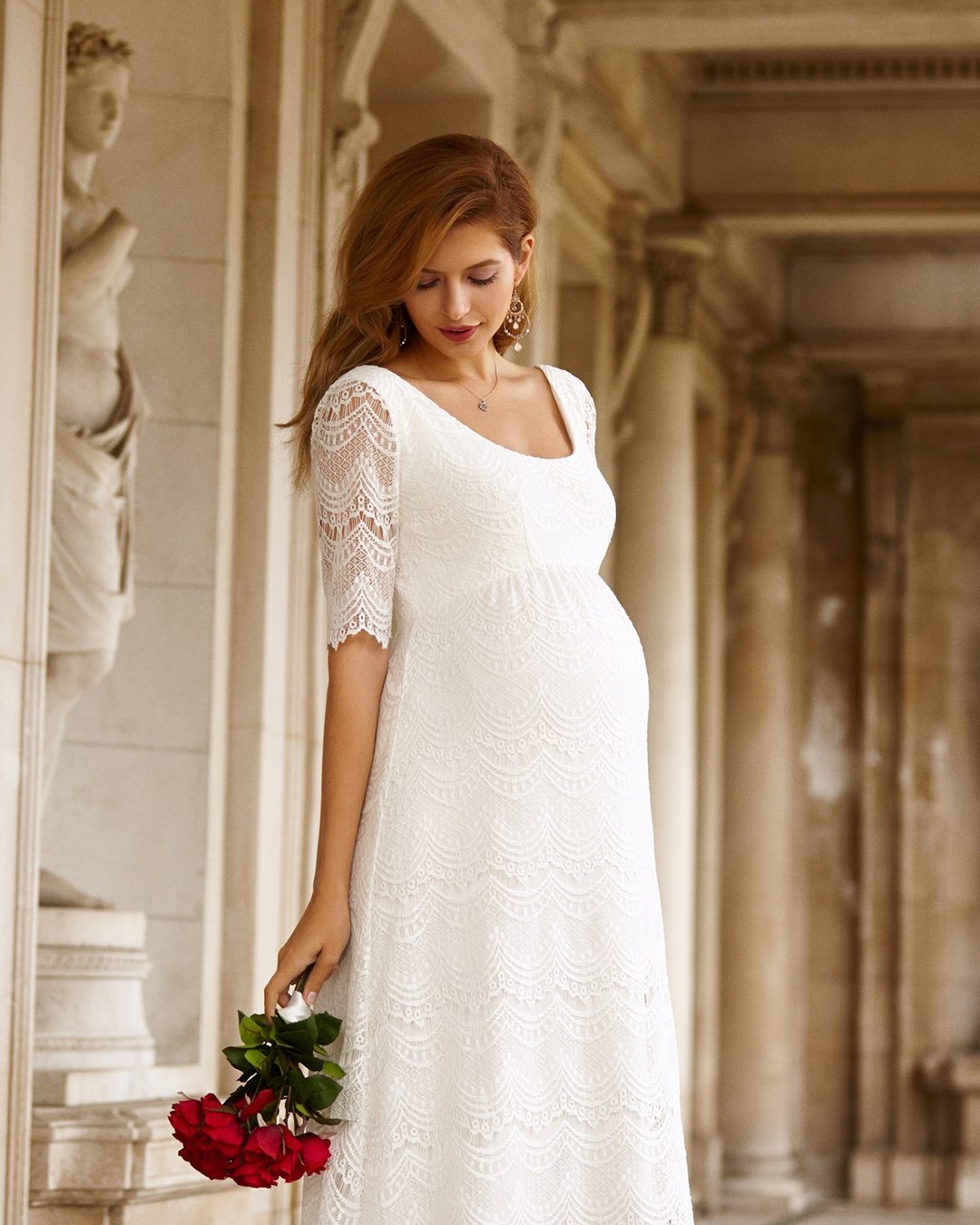 maternity wedding dresses lace with three quote sleeves vintage tiffanyrosematernity