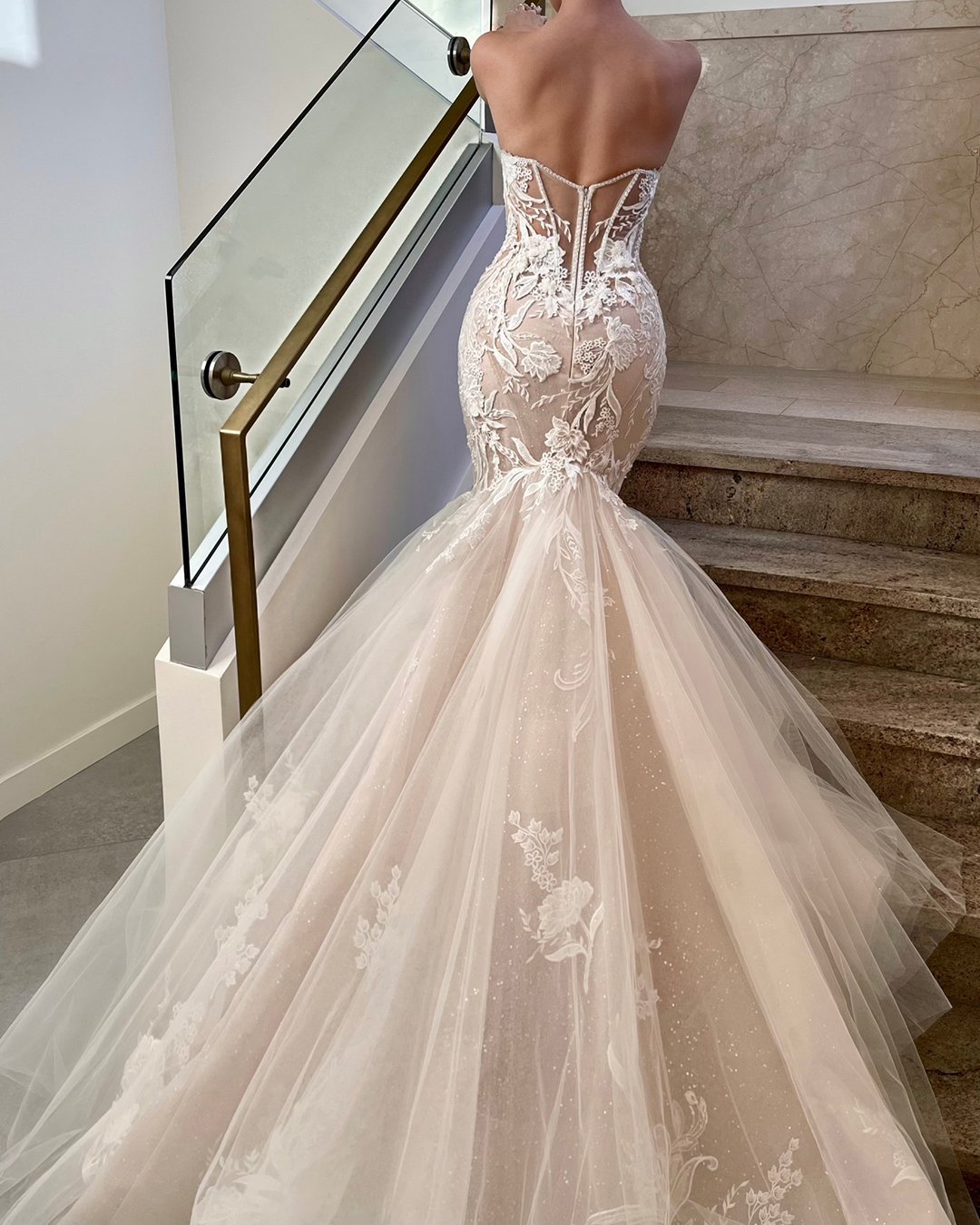 mermaid wedding dresses lace low back tulle skirt enzoani