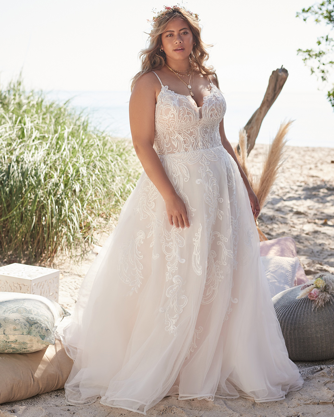 bohemian lace wedding dress plus size