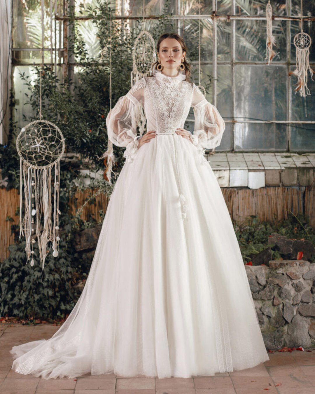 victorian wedding dresses ball gown with long sleeves lace ariamo