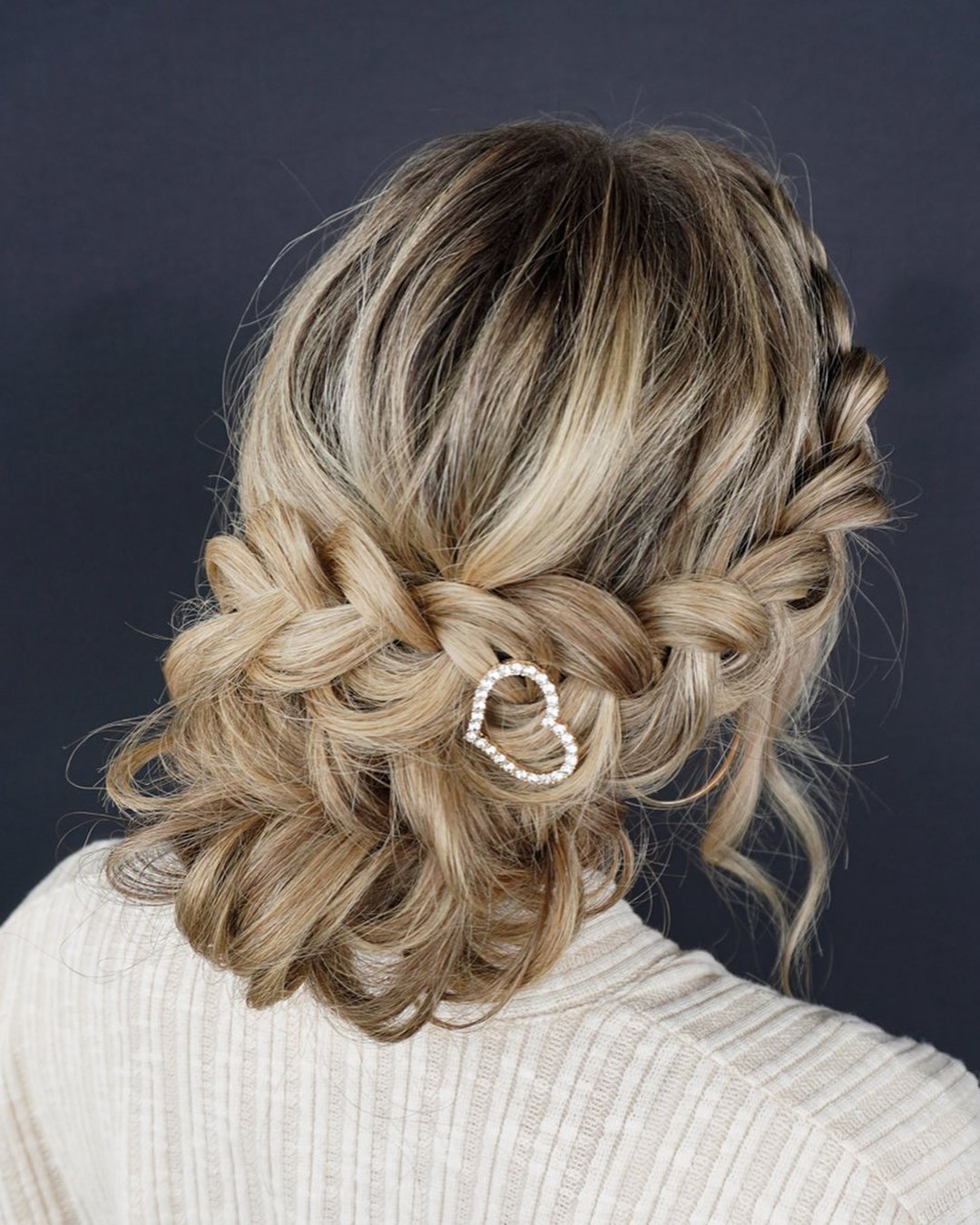 wedding guest hairstyles braided updo with braids heart shaped pin lauralovesshair