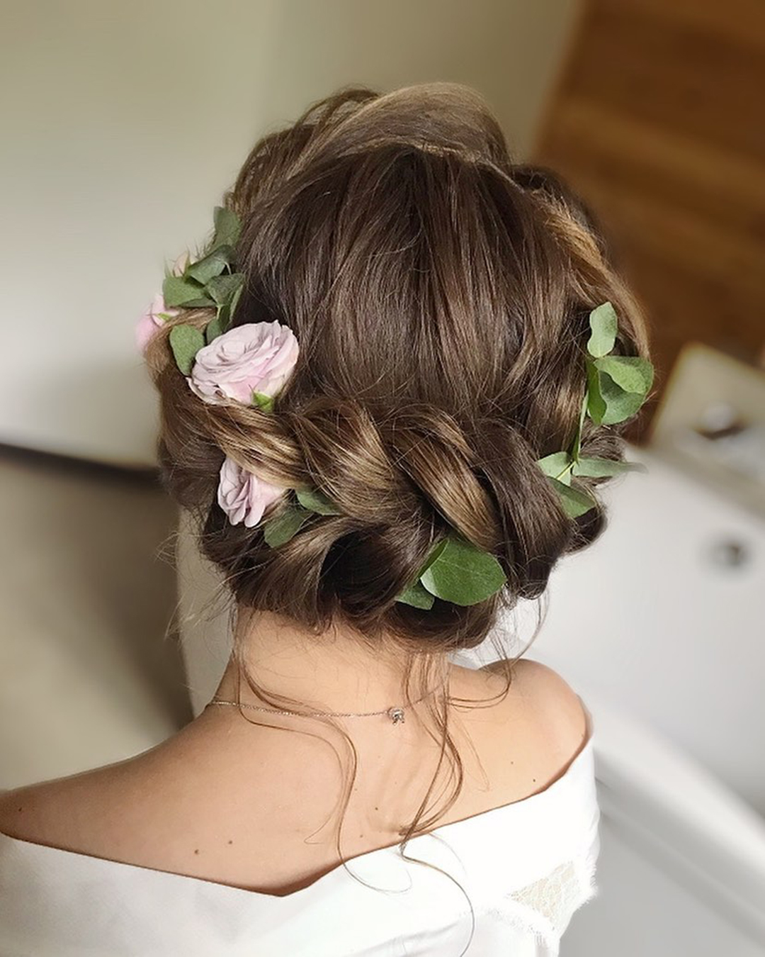 wedding hairstyles braided crown with flowers julia_alesionok
