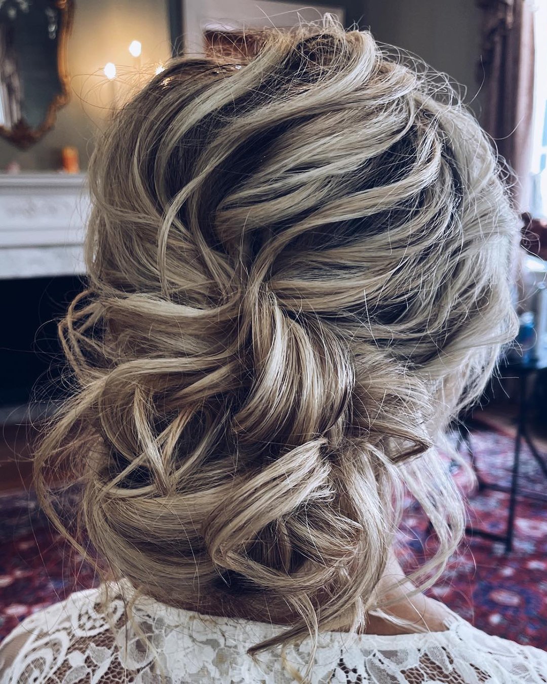 wedding hairstyles for thin hair textured messy updo ashandcobridalhair