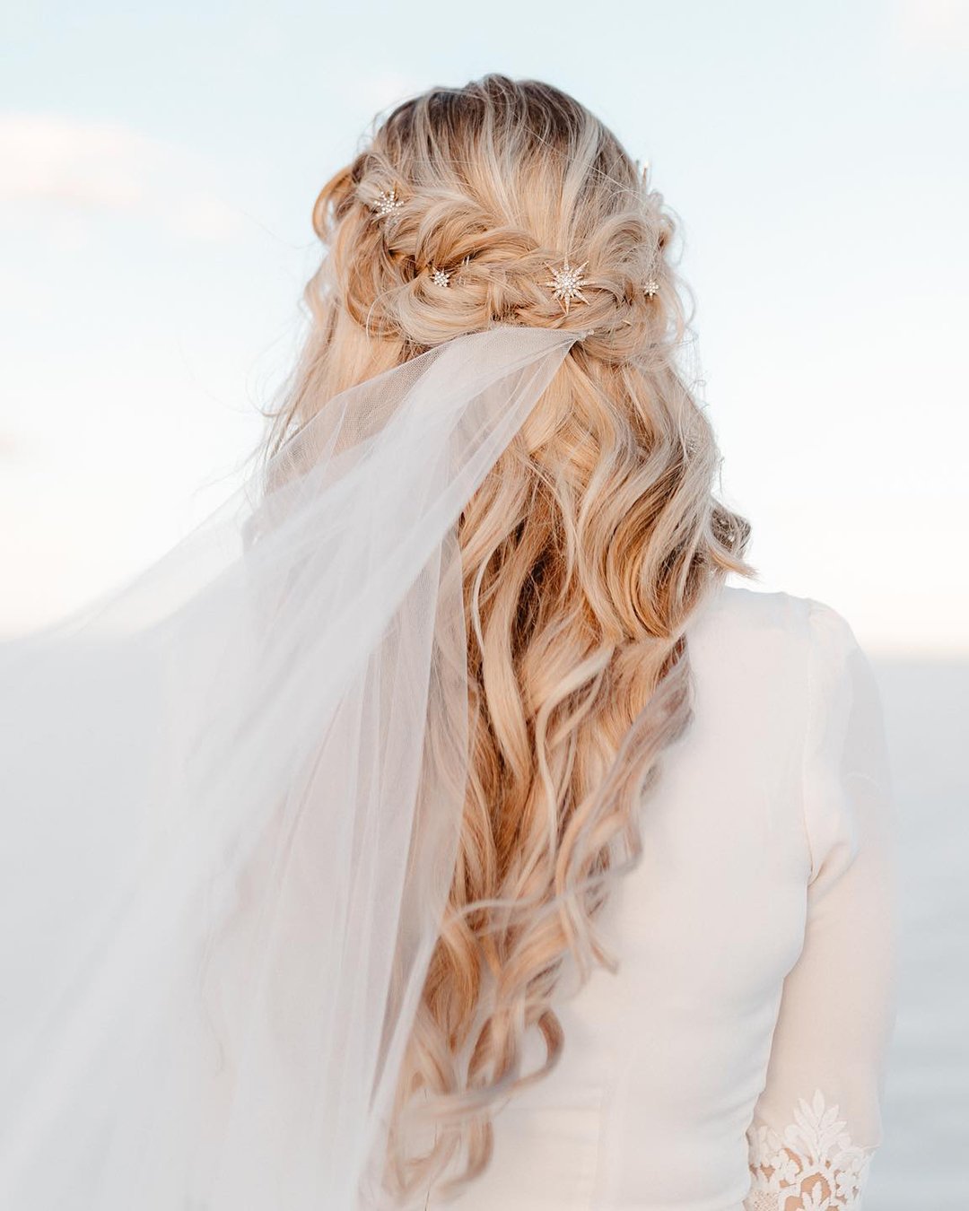 wedding hairstyles with veil half up with braid and pin star lauralovesshair