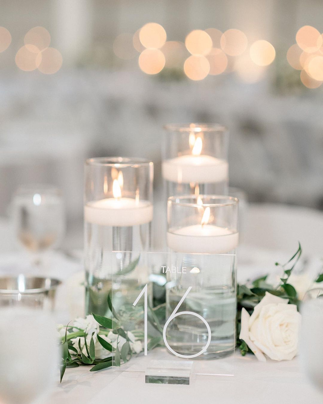 wedding ideas with candles floating candles wedding centerpiece