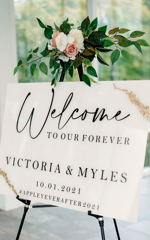 wedding photography hashtags welcome sign