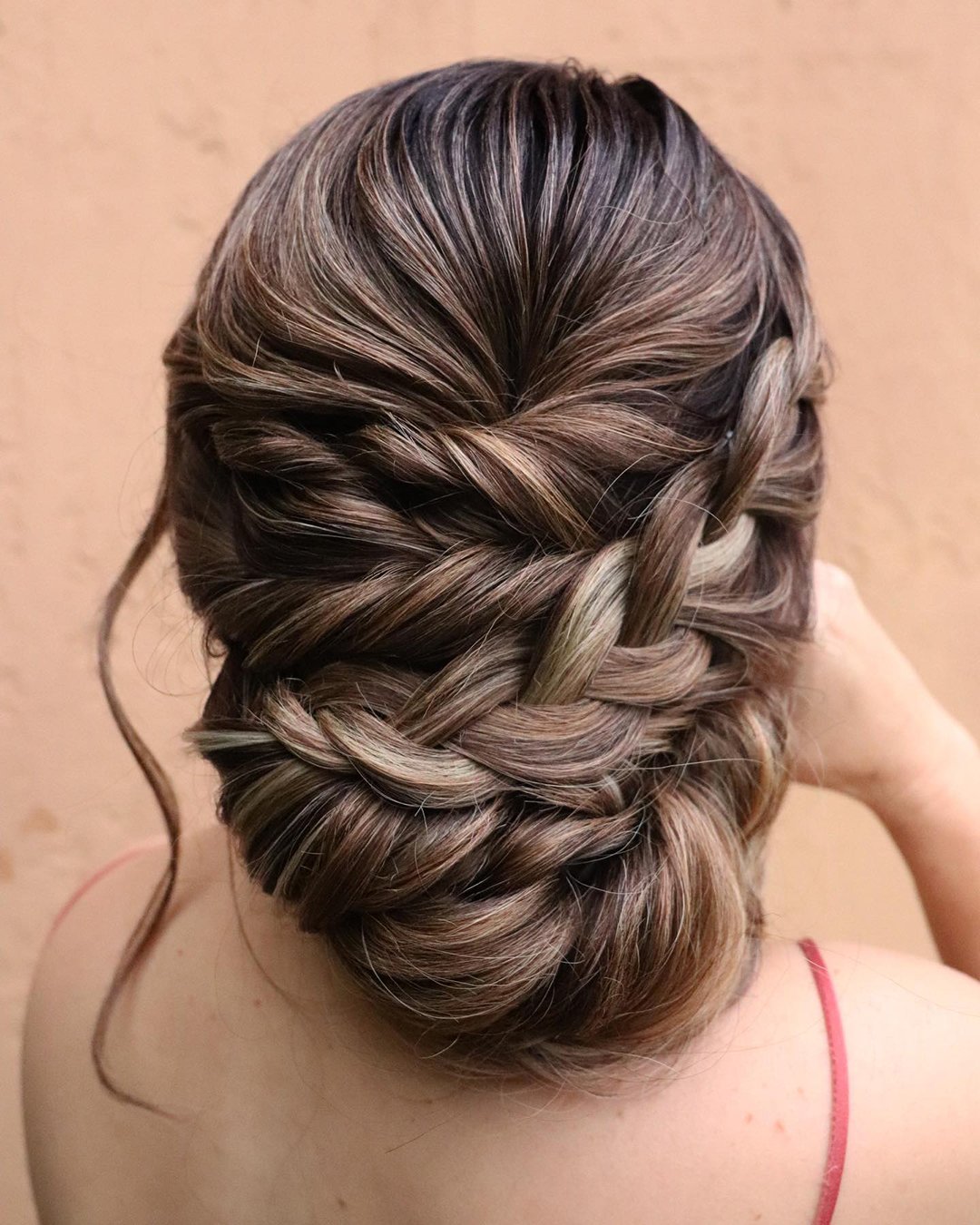 wedding updos for long hair braided chignon smooth _vanessaospina_