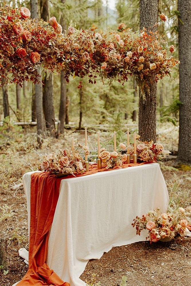 wedding venue flower decoration ideas for forest weddings