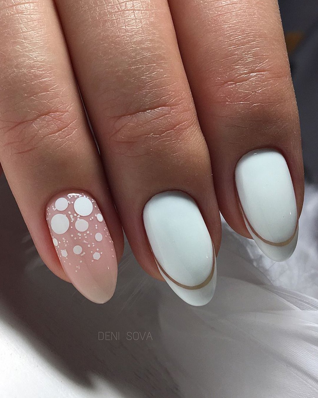 white nail designs simple design nude denisova_nailartist