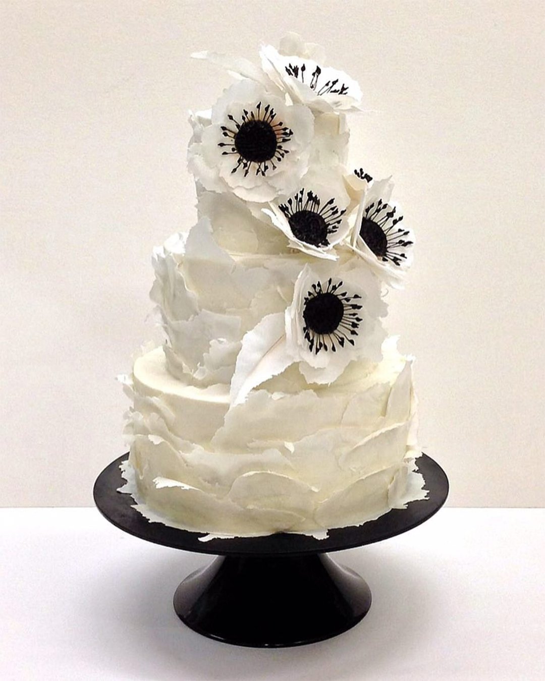 black and white wedding cakes chic structured cake