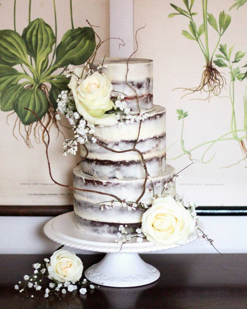 black and white wedding cakes rustic ideas