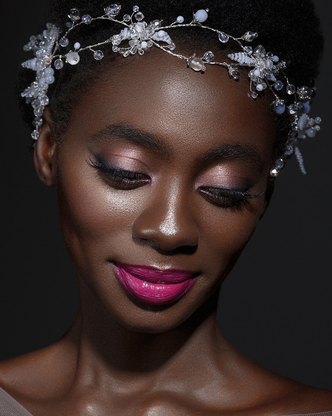 black bride makeup ideas elegant pink tones shutterstock