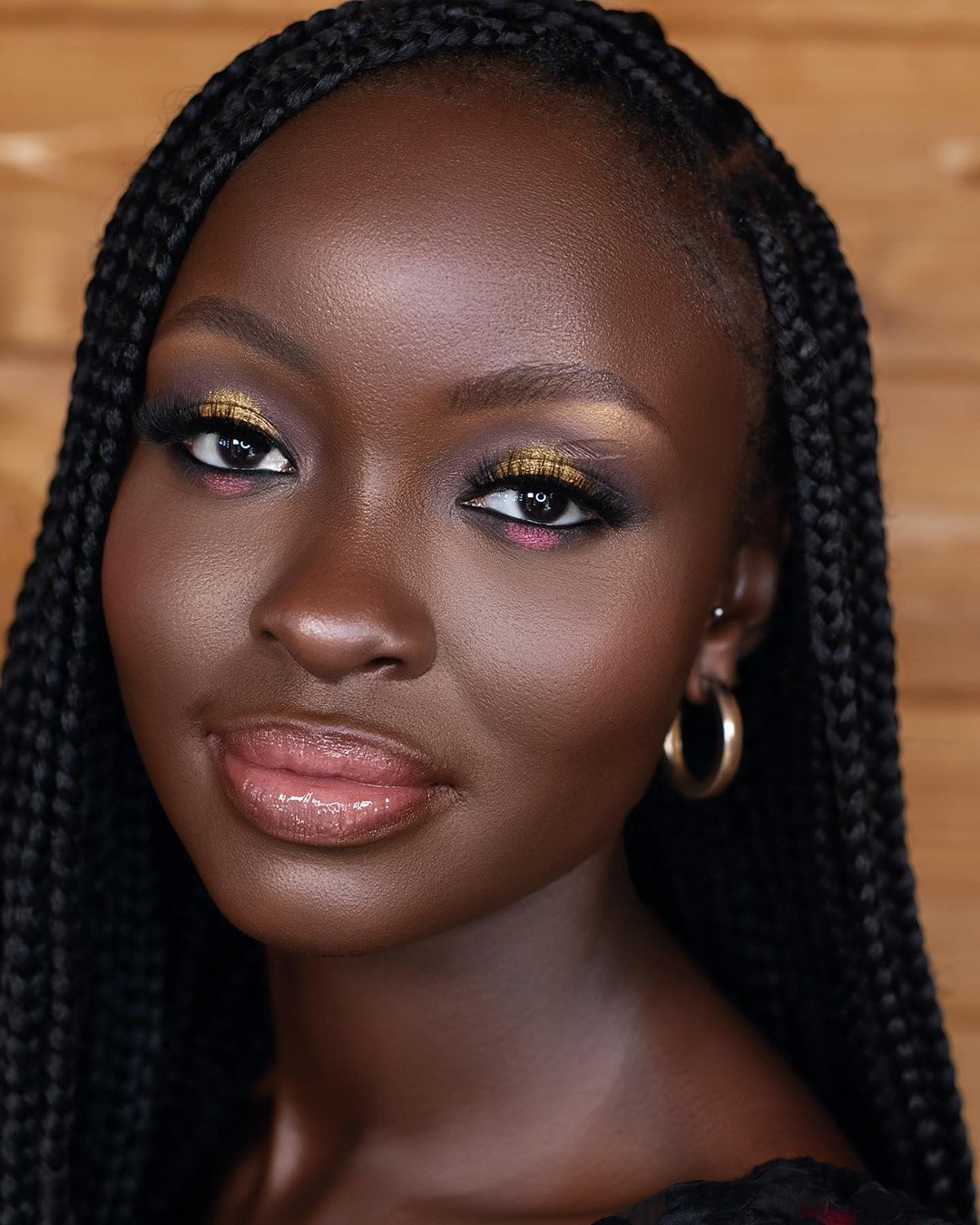 black bride makeup ideas with bright colors accents joyadenuga