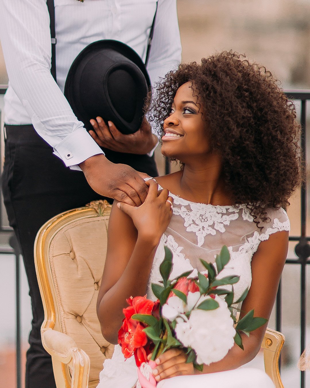 black women wedding hairstyles loose curls on afro hair shutterstock