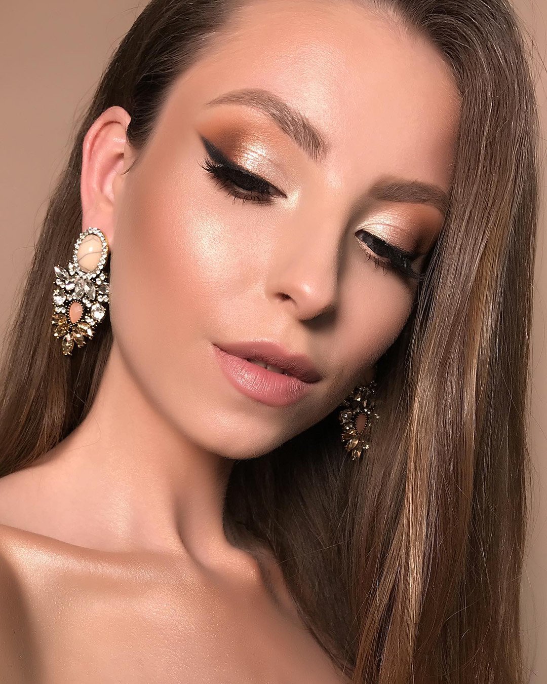boho wedding makeup elegant with arrows in gold tones nikolaeva.makeup