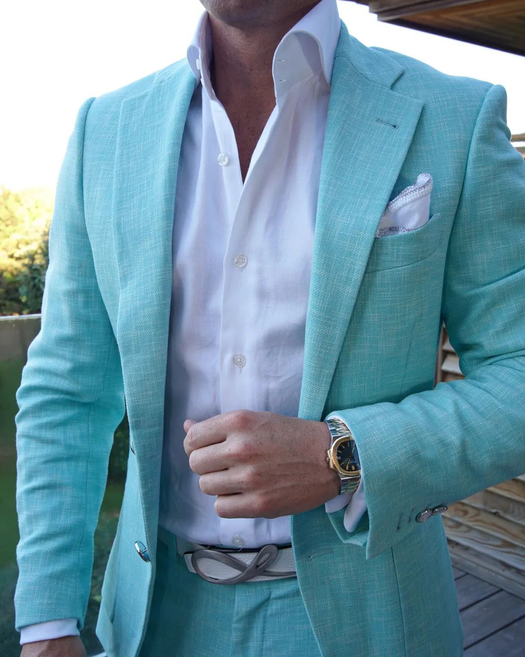 groomsmen attire turquoise jacket for summer sebastien