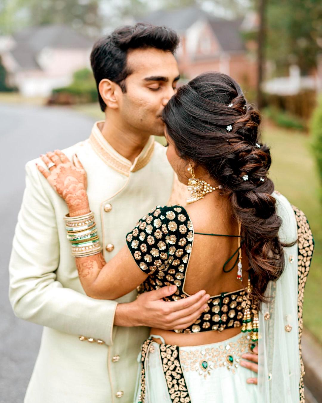 indian-wedding songs bride groom kiss