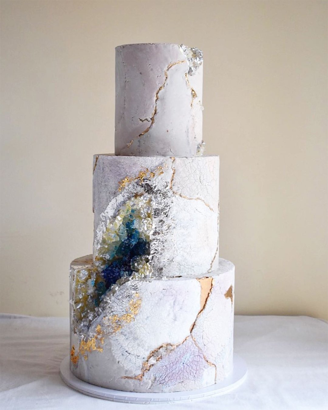 marble wedding cakes shades of grey and blue