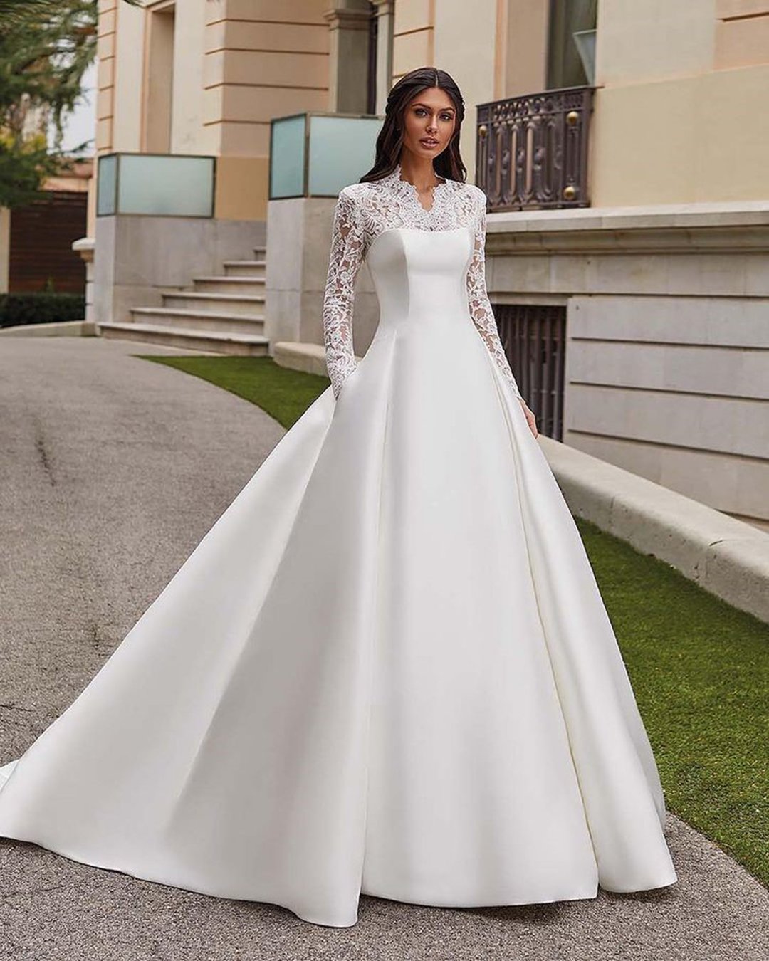 modest simple wedding dresses strapless with lace jacket pronovias