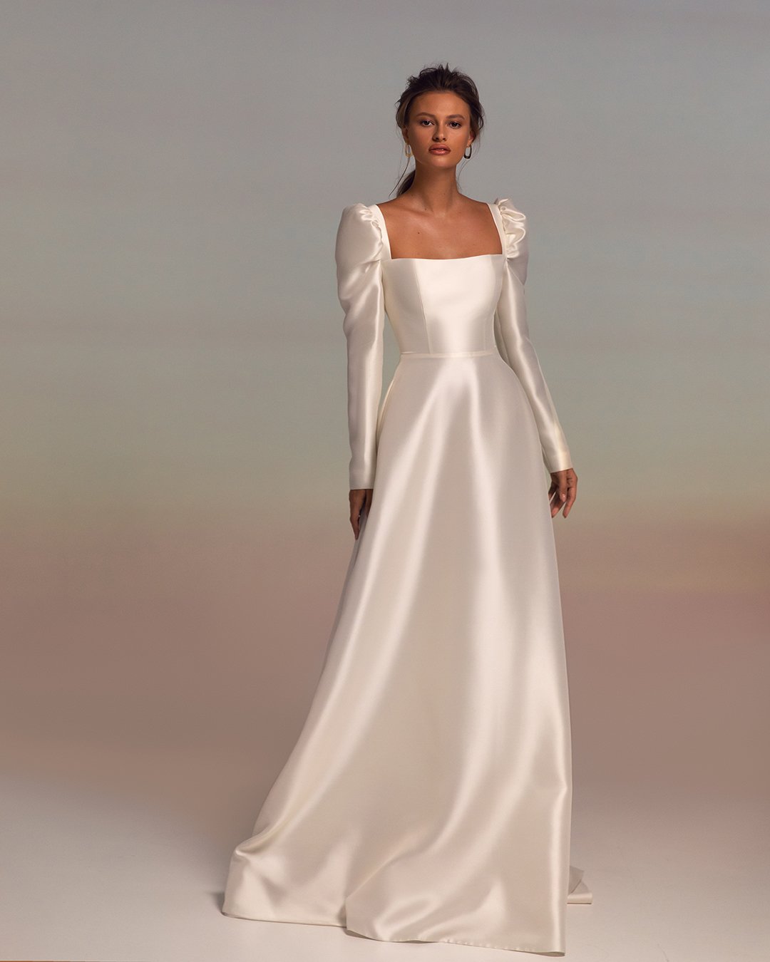 modest wedding dresses a line with long sleeves simple rebel