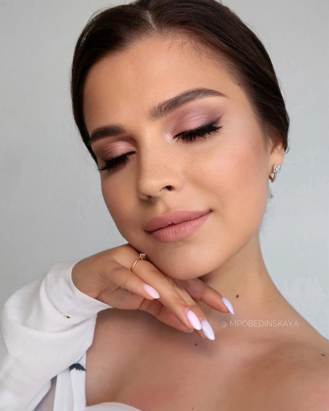 natural bridal makeup elegant blush pink mpobedinskaya