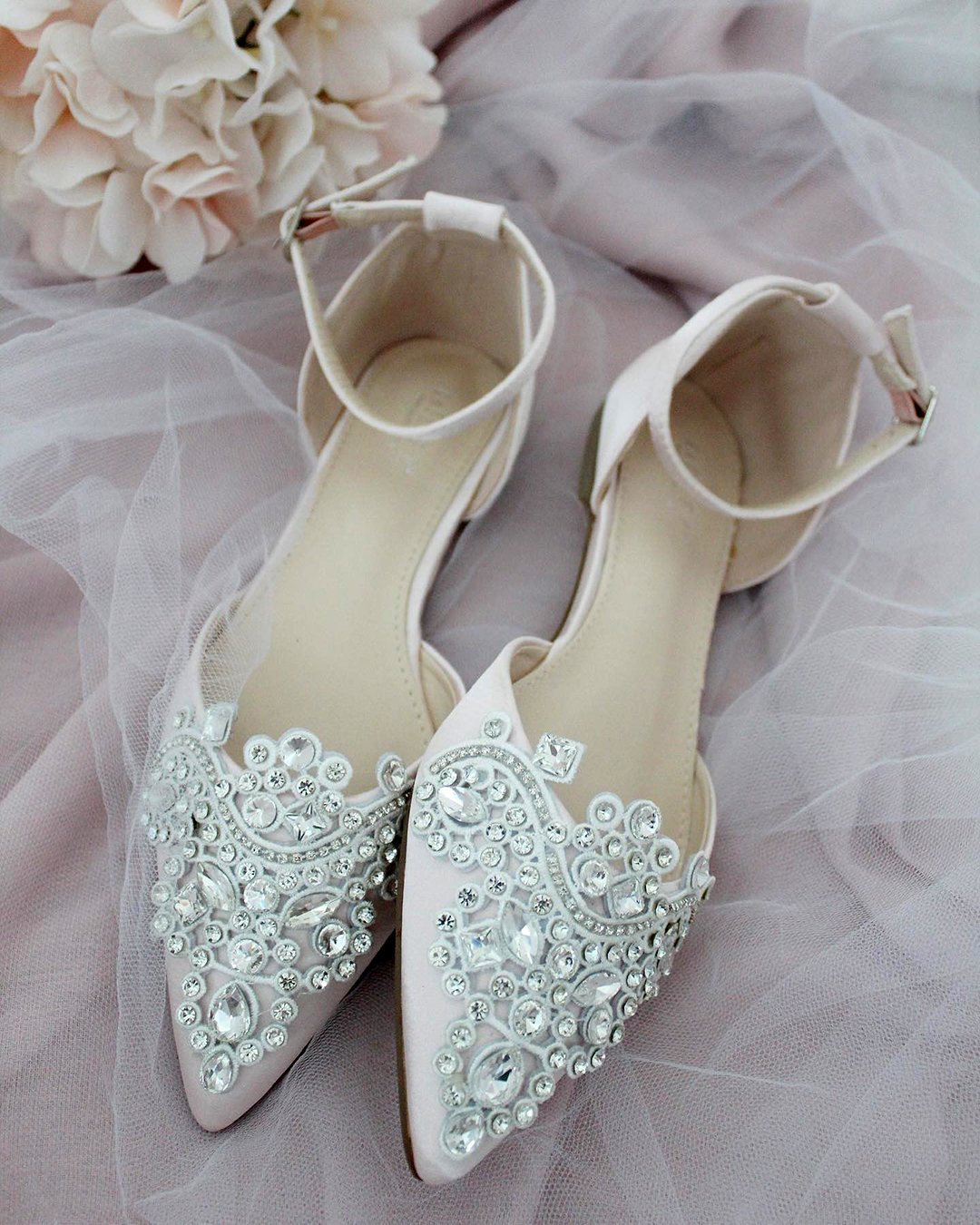 perfect bridal flats with stones kaileep