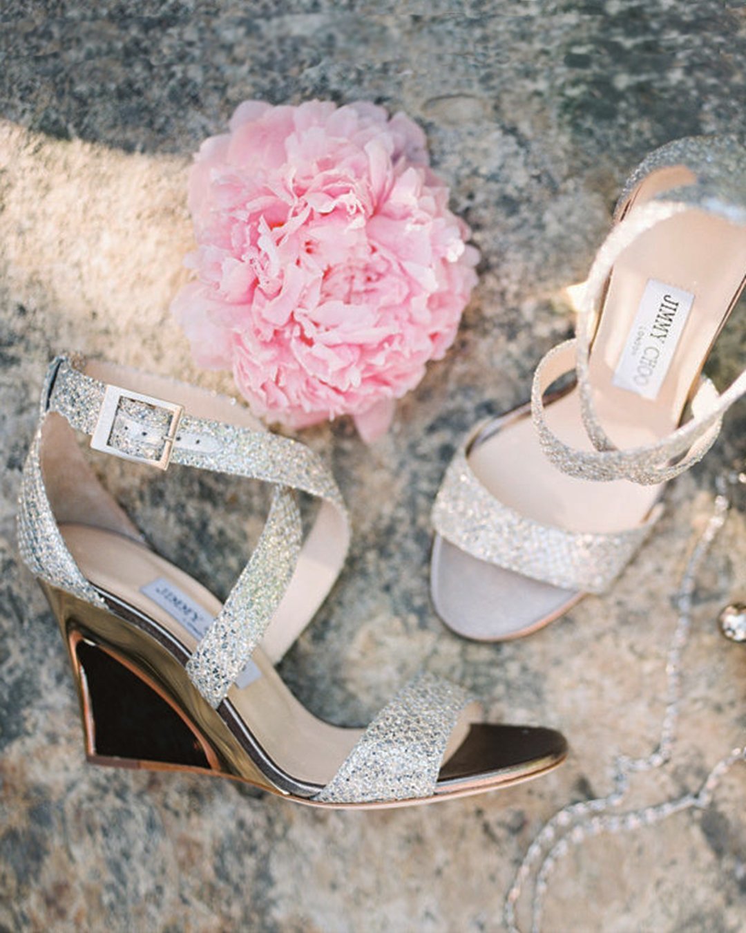 silver wedding shoes wedges sandals jimmychoo