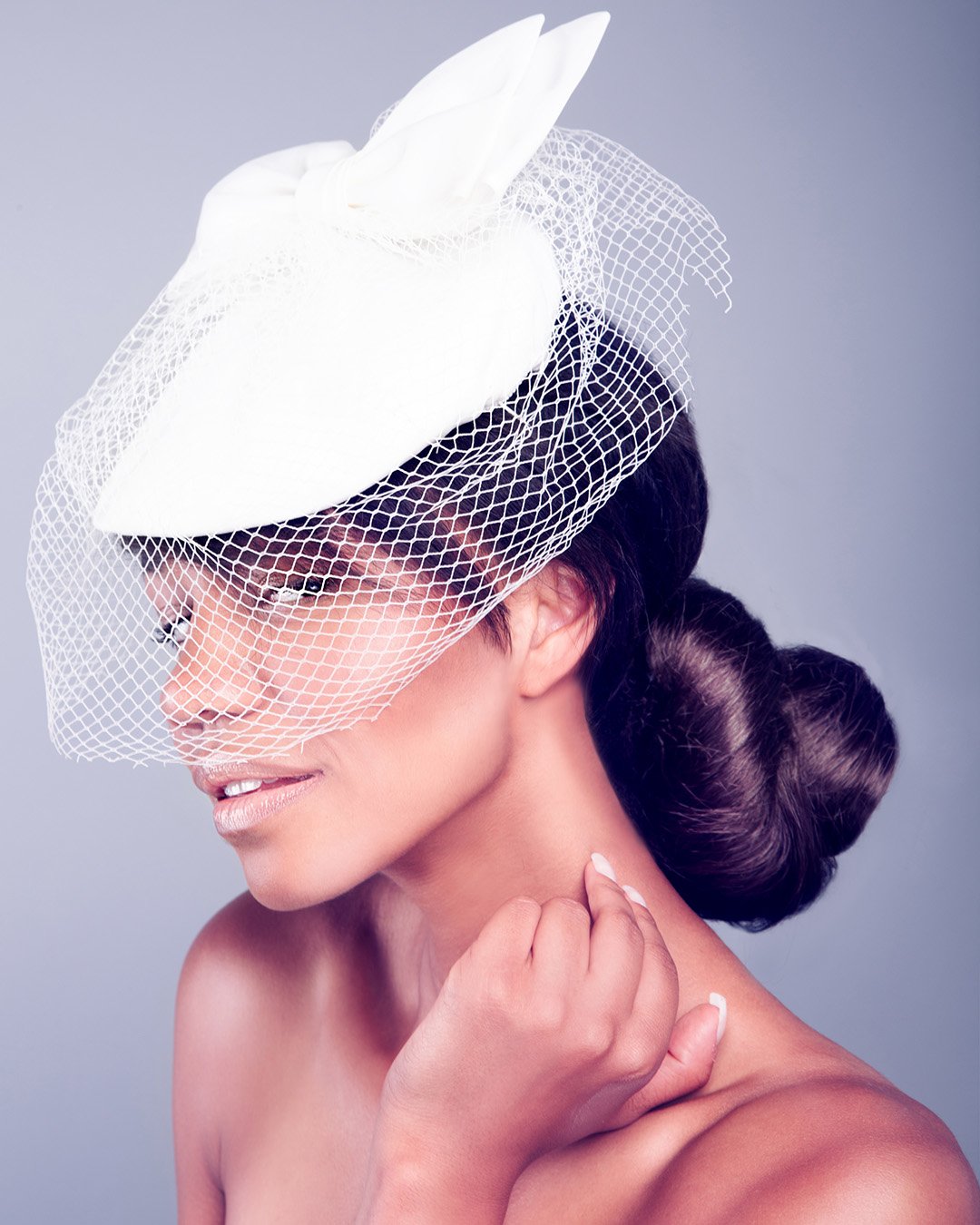wedding hats white vintage with birdcage veil shutterstock