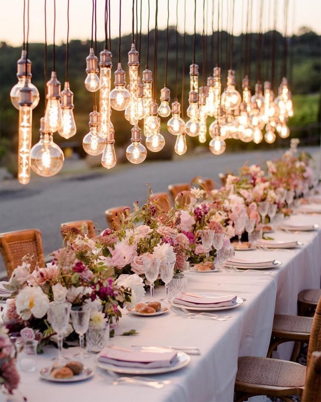 wedding reception space decor in the style of minimalism