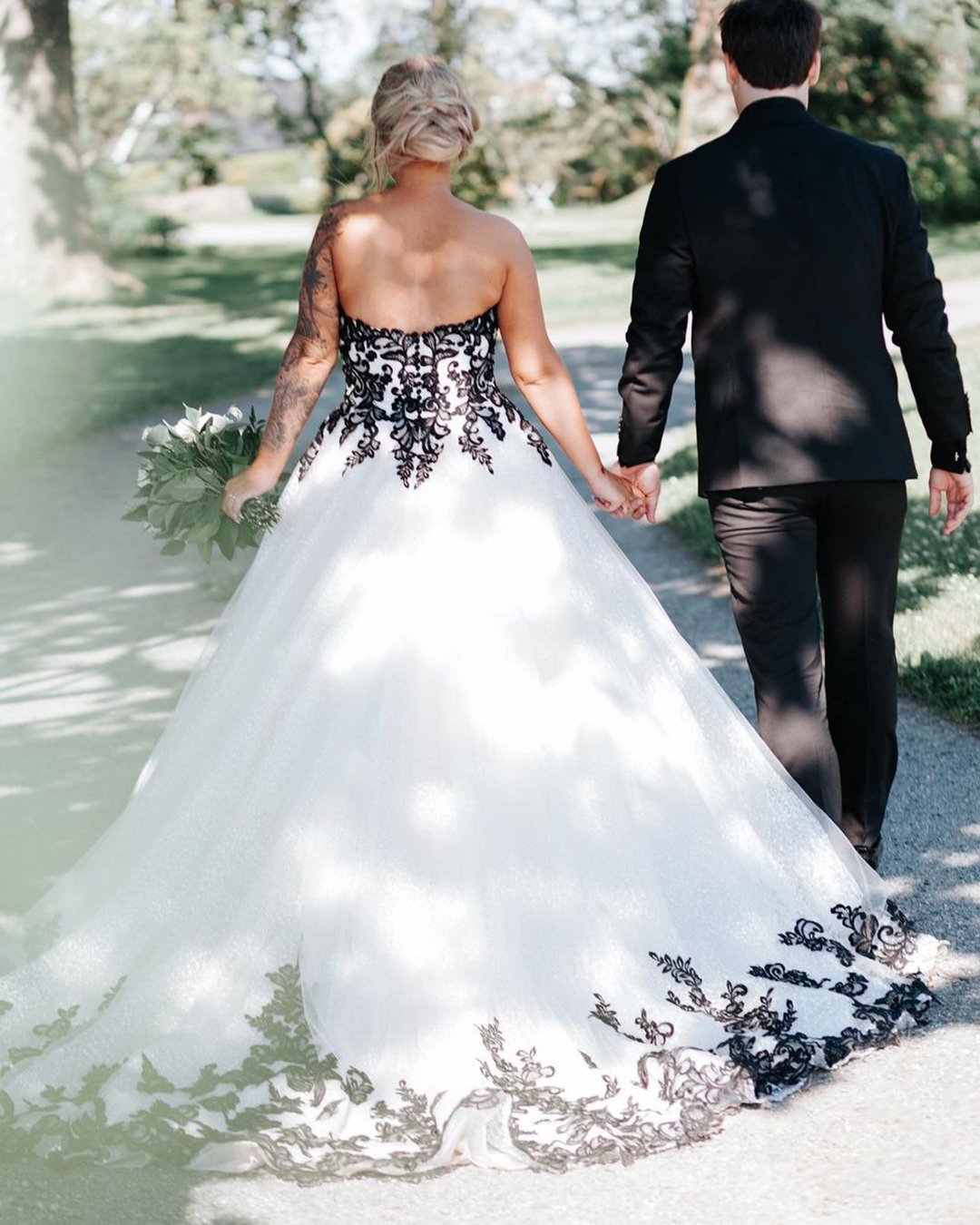 black and white wedding dresses low back with white lace maggiesottero