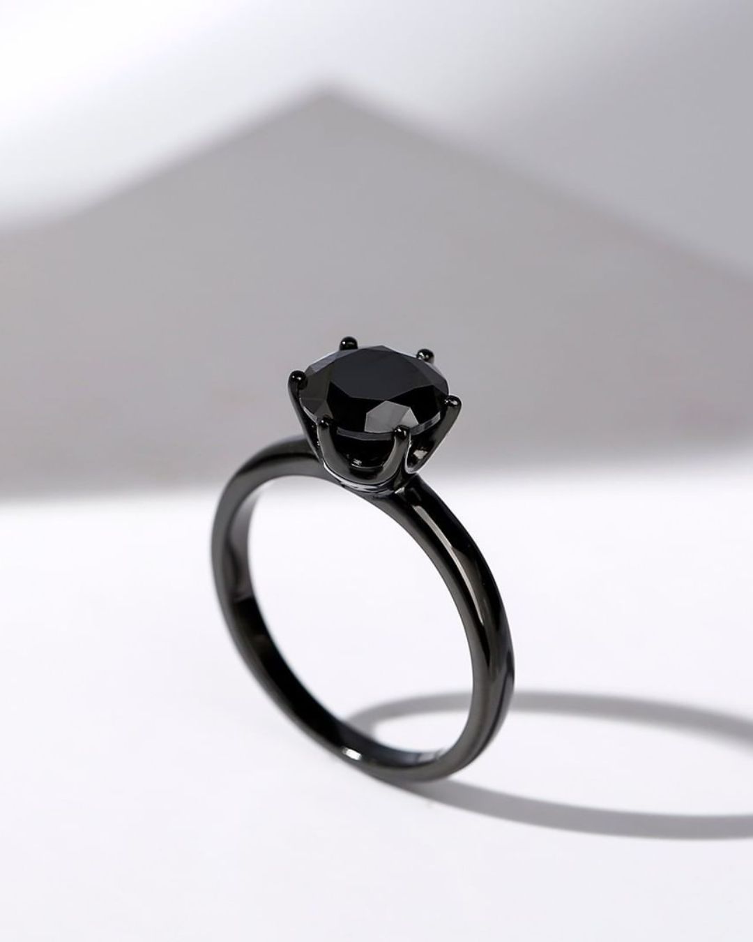 black diamond wedding rings in simple design