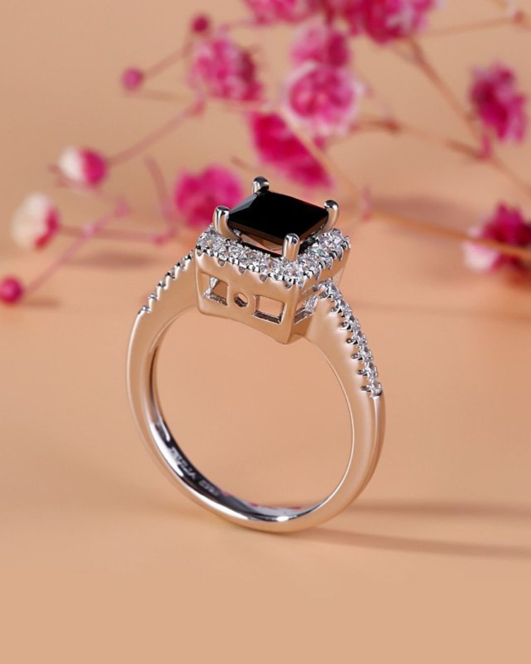 black diamond wedding rings solitare rings2