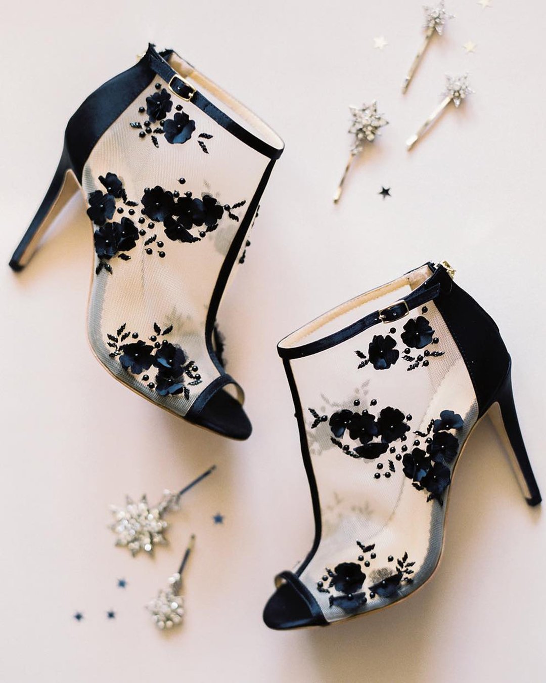 black shoes for wedding bootiest floral lace with nude bellabelleshoes