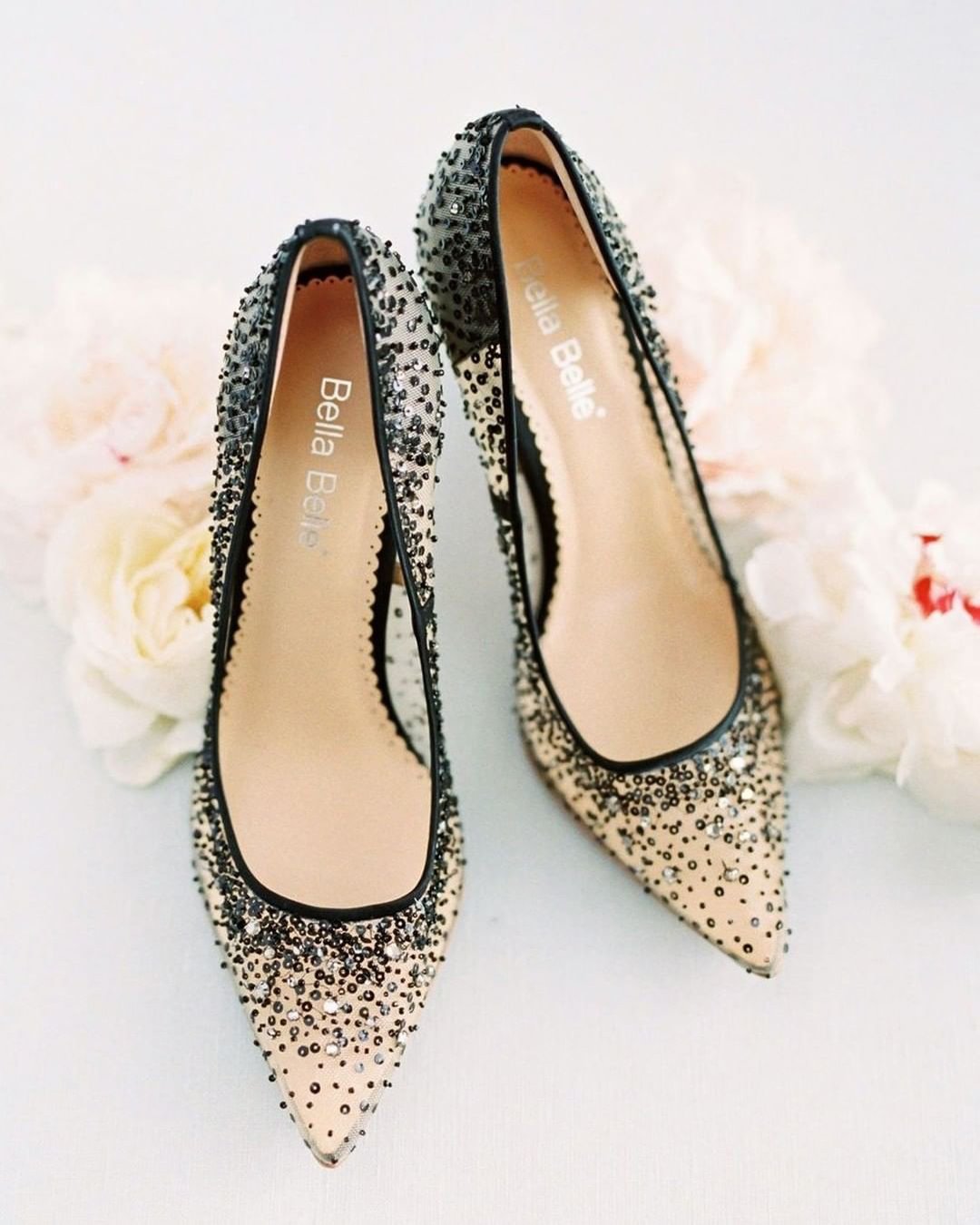 black shoes for wedding sequins nude heels bellabelleshoes