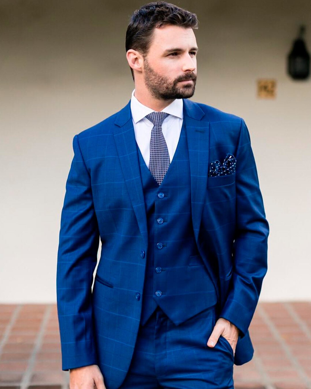 blue and gold wedding theme groom