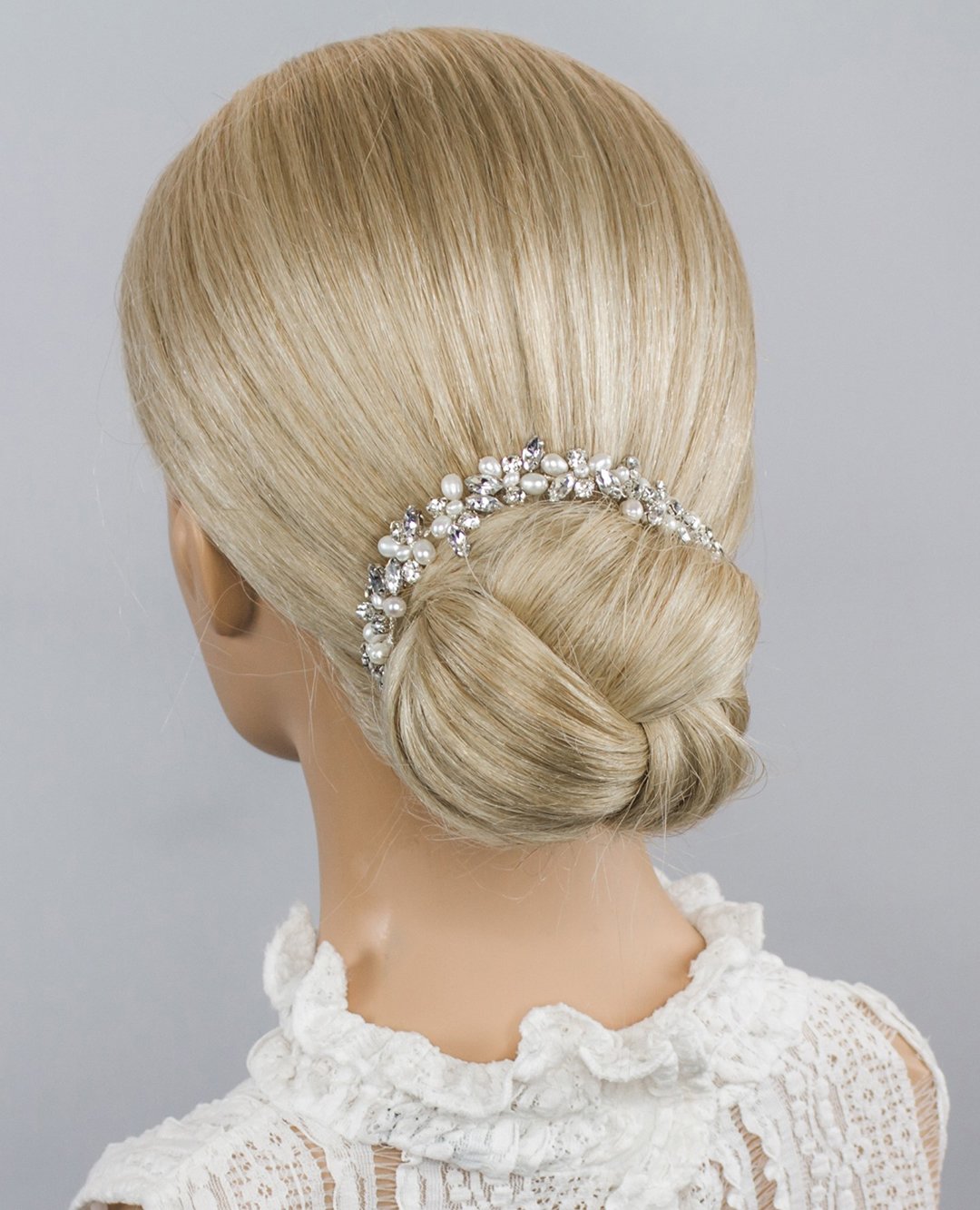 fall wedding hairstyles sleekbun with stones haircomesthebride