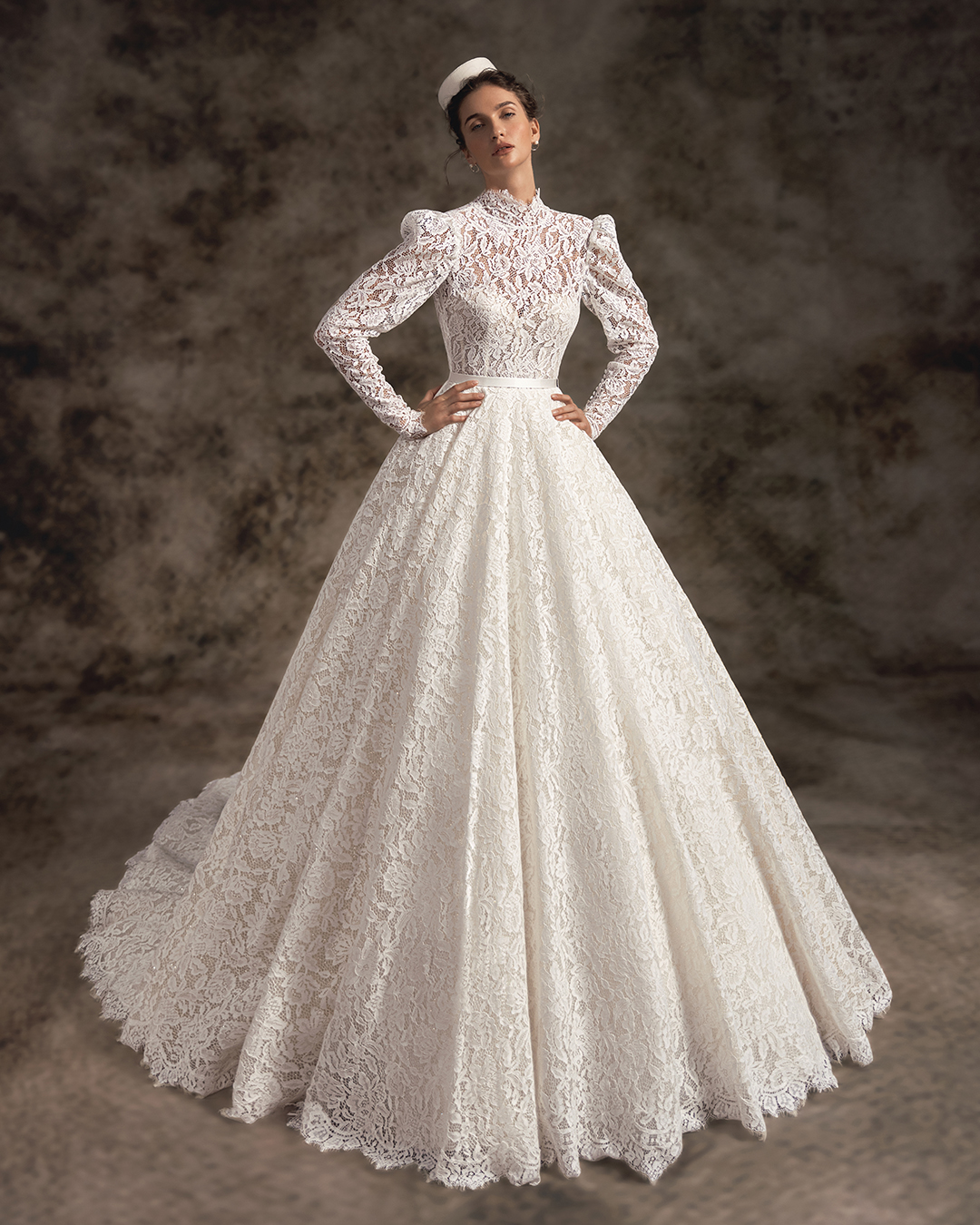 lace wedding dresses ball gown modest with long sleeves