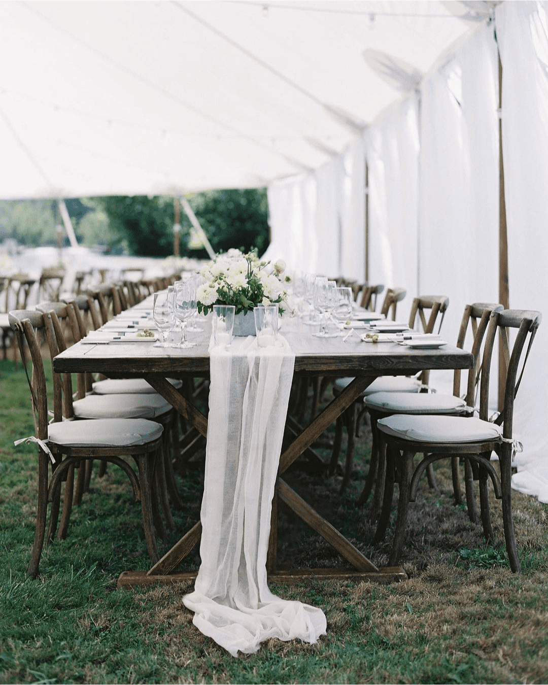 modern wedding decor minimalistic white table runner