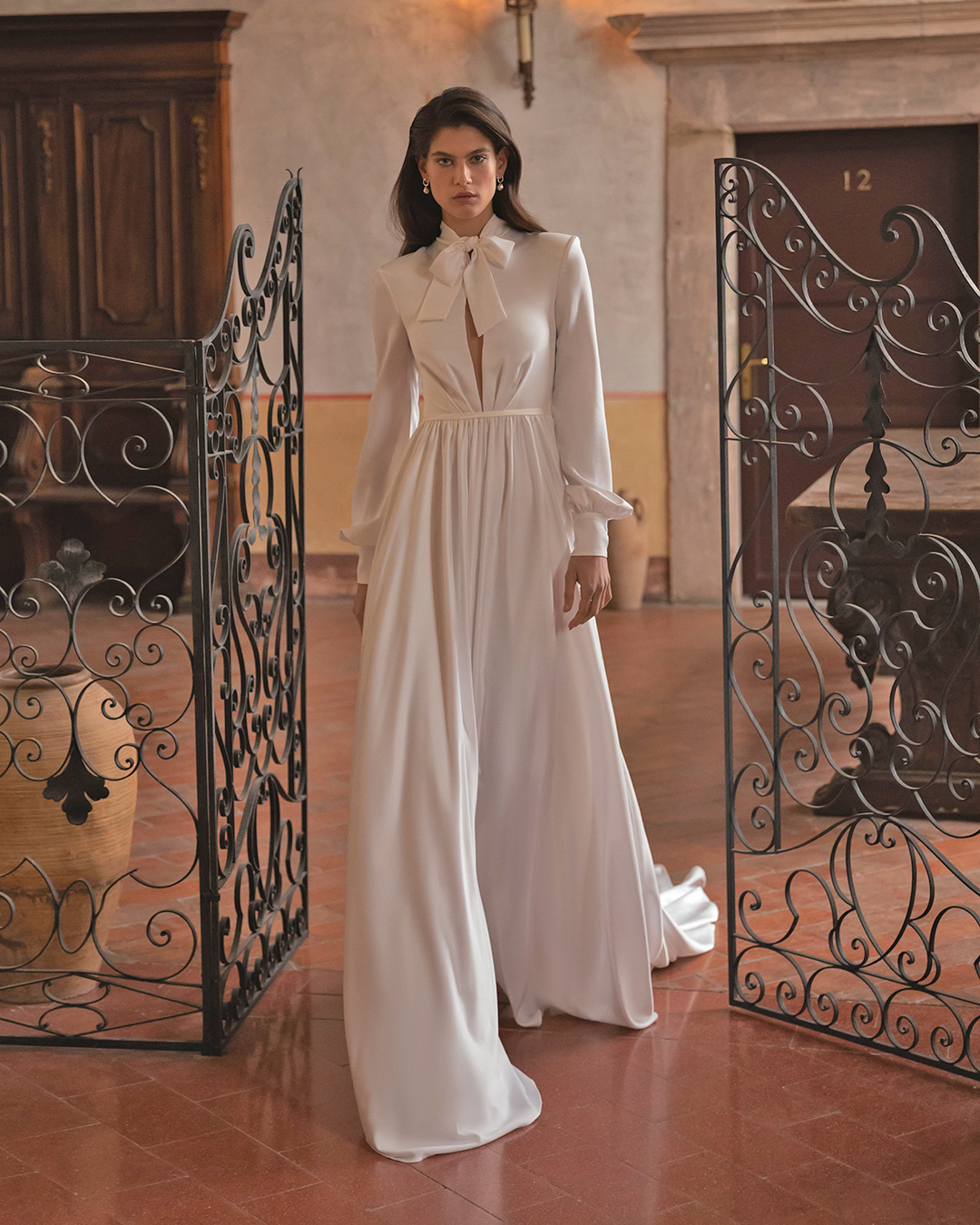 modest wedding dresses simple with long sleeves a line eva lendel