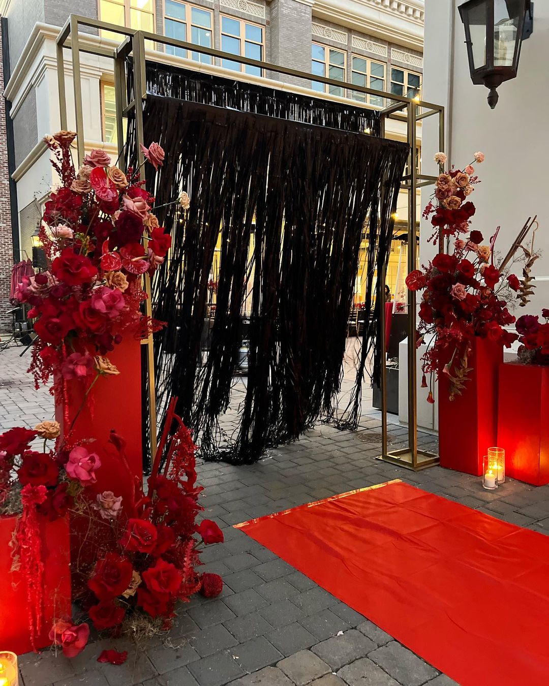 red and black wedding theme ceremony